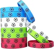 12 Football silicone bracelets, football fans commemorative bracelet cheering bracelet, sports fans souvenir, outdoor elastic wristbands, One size, Silicone, no gemstone