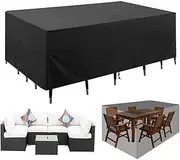 Ausale Garden Furniture Covers, Upgrade Patio Furniture Sets Waterproof, Ideal for Outdoor Couch Table Chair Sofa Covers (Black) (84 * 52 * 29 inches)