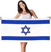 HTTUP Israeli Flag Print Quick Dry Beach Towel Lightweight Oversized for Adults for Travel and Pool Towels