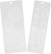 HOMSFOU 2pcs Plastic Sewing Quilting Templates for DIY Patterns Cross Stitch Embroidery Projects Durable Reusable Crafting Tools for Precise Positioning Quilting and Patchwork