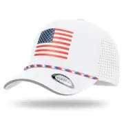 Oversize XL XXL American Flag Trucker Hat - USA Baseball Cap - Large White