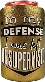 Spoontiques In My Defense Can Coolers, One size, Gold