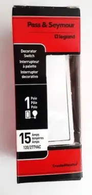 Pass & Seymour/Legrand Decorator Switch #TM870-WCC10 - White New
