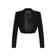 [Dolce & Gabbana] Dolce & Gabbana-Black Virgin Wool Jacket-Donna 42 IT