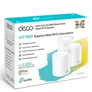 TP-Link Deco X20(3-pack) AX1800 Whole Home Mesh Wi-Fi System, Up To 530 sqm Coverage, WIFI6, 1201Mbps @ 5Ghz, 574Mbps @ 2.4 GHz OFDMA, MU-MIMO (WIFI6) Deco X20(3-pack)