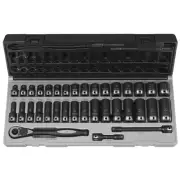3/8" Dr. 35pc Metric Std & Deep Duo-Socket Set - 6 GRE81635MRD Brand New!