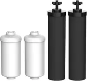 [Filterlogic] Water Filter Replacement for Black (BB9-2) & Fluoride (PF-2) Combo Pack - Gravity Filter System With 2 Black and 2 Fluoride Filters