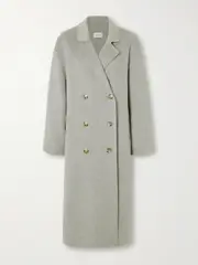 [Loulou de Saison] Loulou de Saison - Borneo Double-breasted Wool And Cashmere-blend Coat - Gray - FR 38 FR 38 Gray