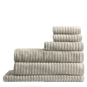 6pc Canningvale Alessia Cotton Bamboo Soft Quick Drying Rib Towel Set Latte