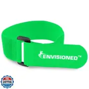 Reusable Cinch Straps 2" x 72" - 2 Pack - Hook and Loop Straps (Neon Green)