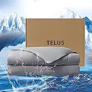 TELUS Cooling Comforter King/Cali King, Double Side Arc-Chill Cooling Fiber Blanket, Lightweight Summer Quilt for Hot Sleeper Night Sweat, 90" x 106", Grey