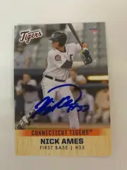 Nick Ames 2018 Signed Connecticut Tigers Team Card