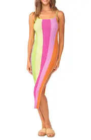 PQ SWIM Piper Sleeveless Cover-Up Dress in Clementine at Nordstrom, Size Medium