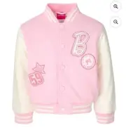 NEW Barbie Varsity Bomber Jacket Pink Size 10/12 NWT DreamWave Mattel RN19109