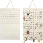 EUBUY Hanging Earrings Organizer, Earring Holder and 20 Hooks, Holds up to 300 Pairs, Soft Felt Hanging Jewelry Organizer Earring Hanger Earring Display Hanging Organizer for Women Girls
