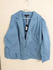 NWT Talbots 24 W Sateen Jacket Porcelain Blue