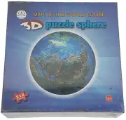Map of the World Globe 3D Puzzle Sphere 212pcs Crown & Andrews - New Sealed