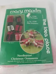 Mary Maxim Mini Packages Airplanes Christmas Canvas Needlepoint Kit #27397