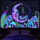 Skull Moon Blacklight Wall Art Poster Tapestry Wall Hanging Large UV Reactive