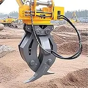 Excavator Hydraulic Crusher Attachment – Robust Wood Grab & Clamshell Grapple for Forestry, Logging & Tree Removal