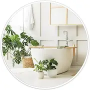 Fabuday White Round Mirror for Bathroom - Small 18 Inch Circle Mirror for Wall Decor with Matte Frame, Living Room, Bedroom, Entryway Circular Mirror