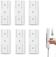 Wall Mount Home Power Strip fixator,Self Adhesive Power Strip Holder,Cable Management Punch Free Surge Protector,Desktop mountable Plug-in Socket Fixer Bracket Stand.for WiFi Router Tissue Box(6Pcs)