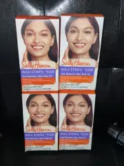 LOT OF 4 - SALLY HANSEN HAIR REMOVER WAX STRIPS FOR FACE & BODY 34 STRIPS/ KIT