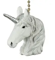 Mystical White Unicorn Decorative Ceiling Fan Light Dimensional Pull