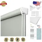 Light Grey 100% Blackout Roller Shades - Thermal Insulated Window Blinds 28"x68"