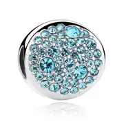 Silver plating Sky Blue Charm Fit Bracelets & Necklace DIY Gift
