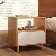 End Table, Wood Bedside Tables, Bedside Cabinet, Bedroom Side Table with Drawers, Living Room Wooden Coffee Table A73 (J Wood)