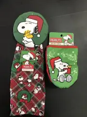 Peanuts Christmas Snoopy 2pk Kitchen Oven Mini Mitts & Hanging kitchen Towel￼