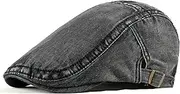 [YAMEE] Beret Hat Unisex Denim Classic, Beret Hat Men's Adjustable Leisure Cap, Flat Cap Men's Newspaper Boy Hat, Flat Cap Men's Outdoor Sun Protection (55 cm - 60 cm)