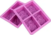 TEHAUX 2pcs Handmade Soap Mold Cake Pans Cake Molds Pie Soap Base Soap Bar Mold Wax Burner Dessert Soap Making Tins Melts Cake Tray with Lid Molds Wax Cookie Purple