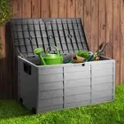 Outdoor Storage Box 290L Lockable Organiser Garden Deck Shed Tool Black