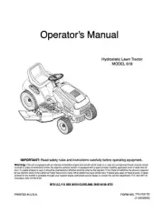 Owner’s Manual MTD Hydrostatic Lawn Tractor Riding Mower - Model 618