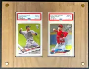 iWoodM Frame - Show off that PSA Baseball or Football Card! Fits 2 Cards -walnut