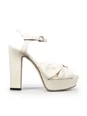 White Leather Heloise Platform Sandals