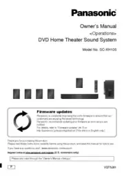Panasonic SC-XH105 Home Theater System Owners Instruction Manual