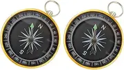 Toyvian 1 Pair Compass Keychain Compass for Car Small Compass for Hiking Outdoor Compass Outdoor Keychain Compass Survival Compass Vintage Pocket Compass Compass Aluminum Alloy Golden