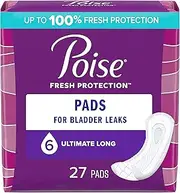 Poise Incontinence Pads, Ultimate Absorbency, Long, 27 Count