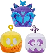 OzCherry Pack of 3 Fruits Box Plushies, Kitsune Buddha and Dough Box Plush, Plushie Only Without Code, 6" Inches Sized, Xmas Party Birthday Perfect Ideal Game Fans Collection Gifts