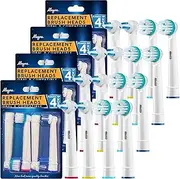 Replacement Toothbrush Heads for Oral B Braun - Ortho and Power Tip Brush Heads Compatible with Oralb Electric Toothbrush - Good for Braces, Crowns, Bridges 20 Pk. Fit The Oral-B Pro 1000, Kids Plus
