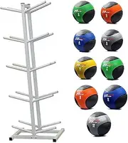 HCE Commercial Medicine Exercise Balls Set with Tree Rack - 2kg to 10kg Commercial Weighted Med Balls, with Gym Therapy Balls Stand Ideal for Plyometrics, Training, Yoga, Pilates, Floor & Abs Workouts, Fitness and Sports Equipment Gear