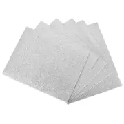 6 Pack 10.83 x 8.46" 2mm Thickness EVA Foam Sheets for Arts Silver Tone Glitter