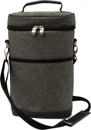 Karlstert Premium Thermal Insulated Padded 2 Bottle/Drink Carrier, Charcoal