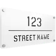 ProtectorAl 580mm x 280mm Gloss White Custom House Sign ACM Cut Through