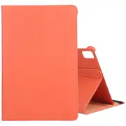 For iPad Pro 11-inch (M4) Case, Rotate PU Leather Flip Cover,Stand, Orange