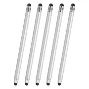 5 Pcs Stylus Pens for Touch Screen, 2 in 1 Universal Capacitive Stylus, Silver