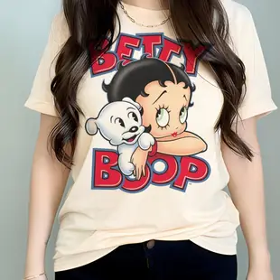 Betty Boop t 恤女街頭服飾日本 Y2K t 恤女漫畫設計師圖形衣服